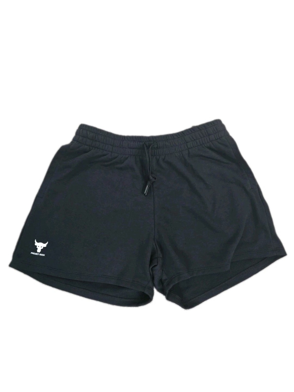 Under Armour Project Rock Terry Shorts Womens Size L NWT Black